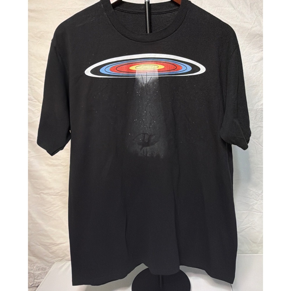 Archer UFO Abduction Archery Target Graphic T-Shirt Black Mens Large